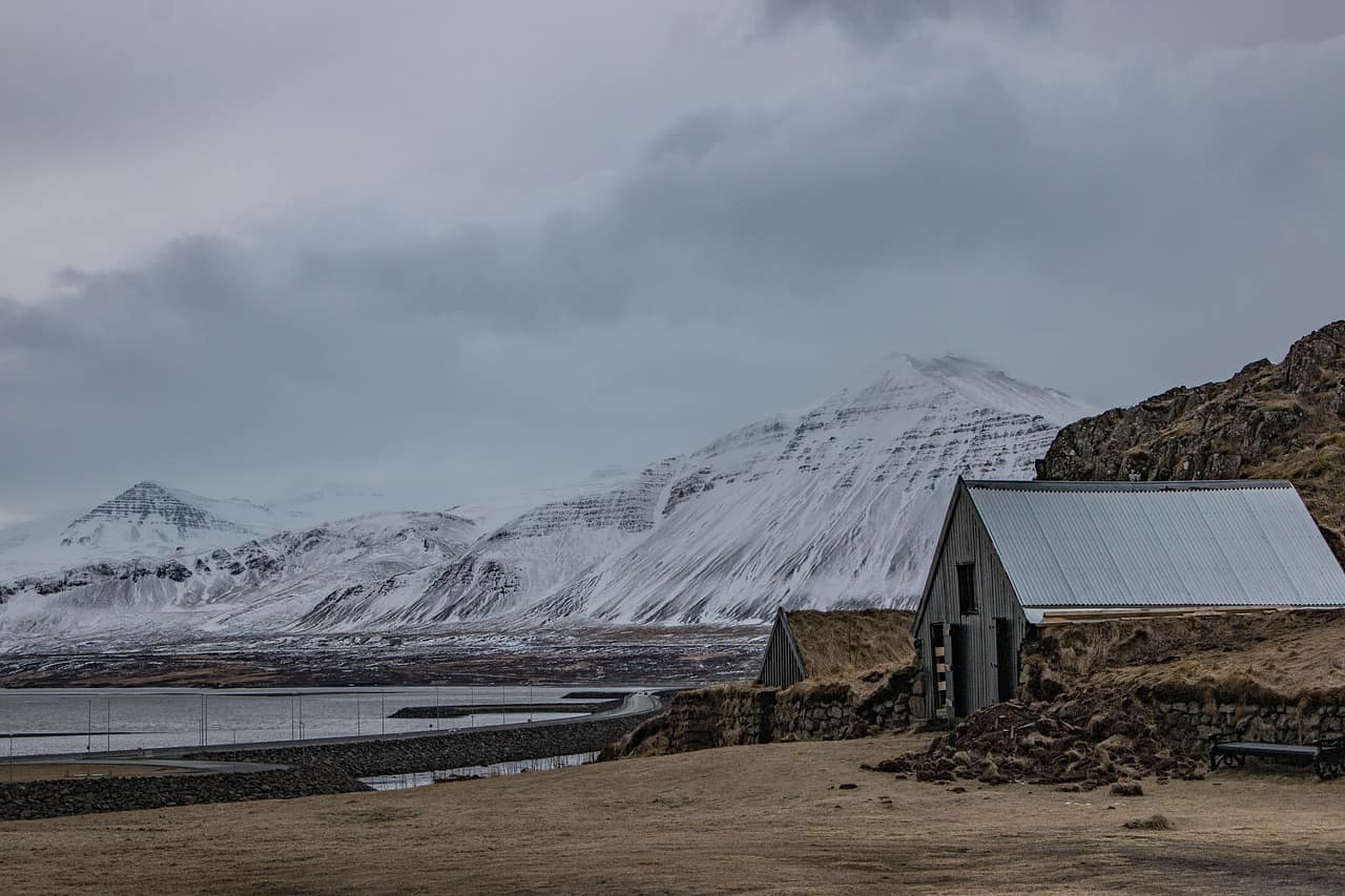 Borgarnes on its peninsula in West Iceland
