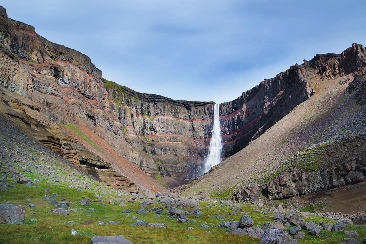 Hengifoss waterfall near Egilsstadir in East Iceland