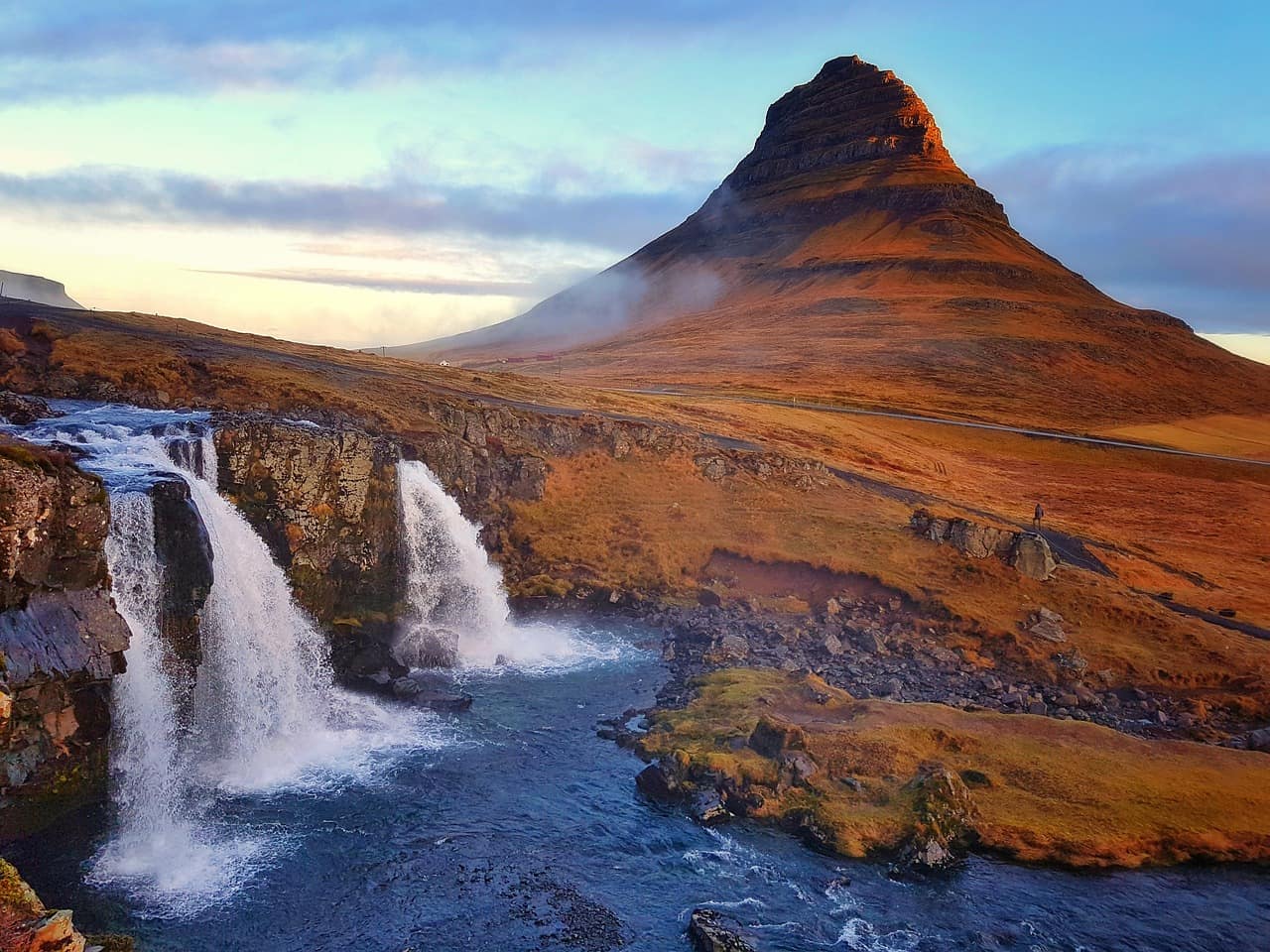 Kirkjufell mountain and waterfall on the Snaefellsnes peninsula