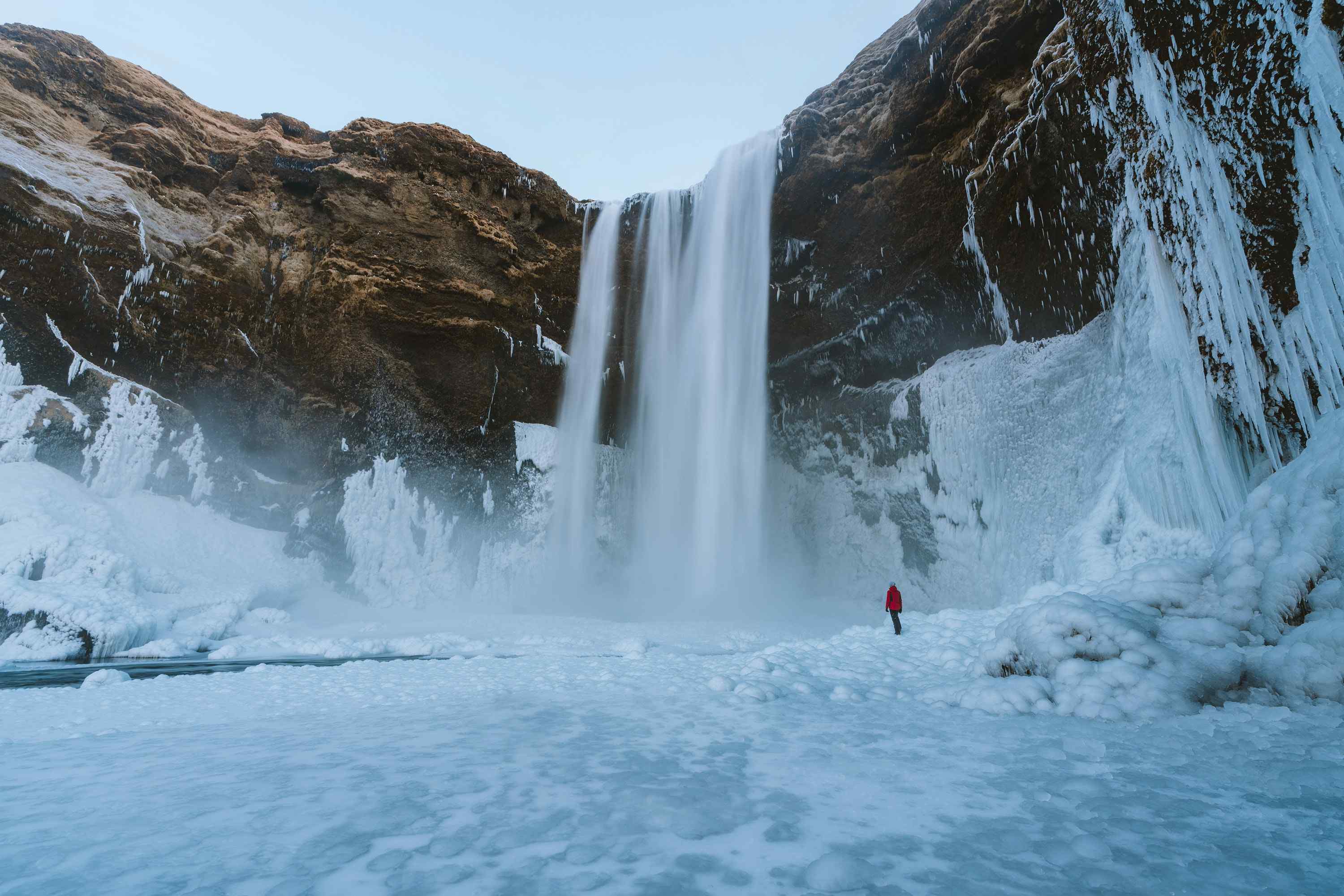 Icy waterfall Iceland