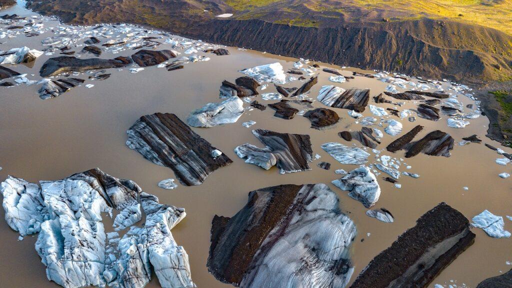 Iceland Glacier view from helicopter